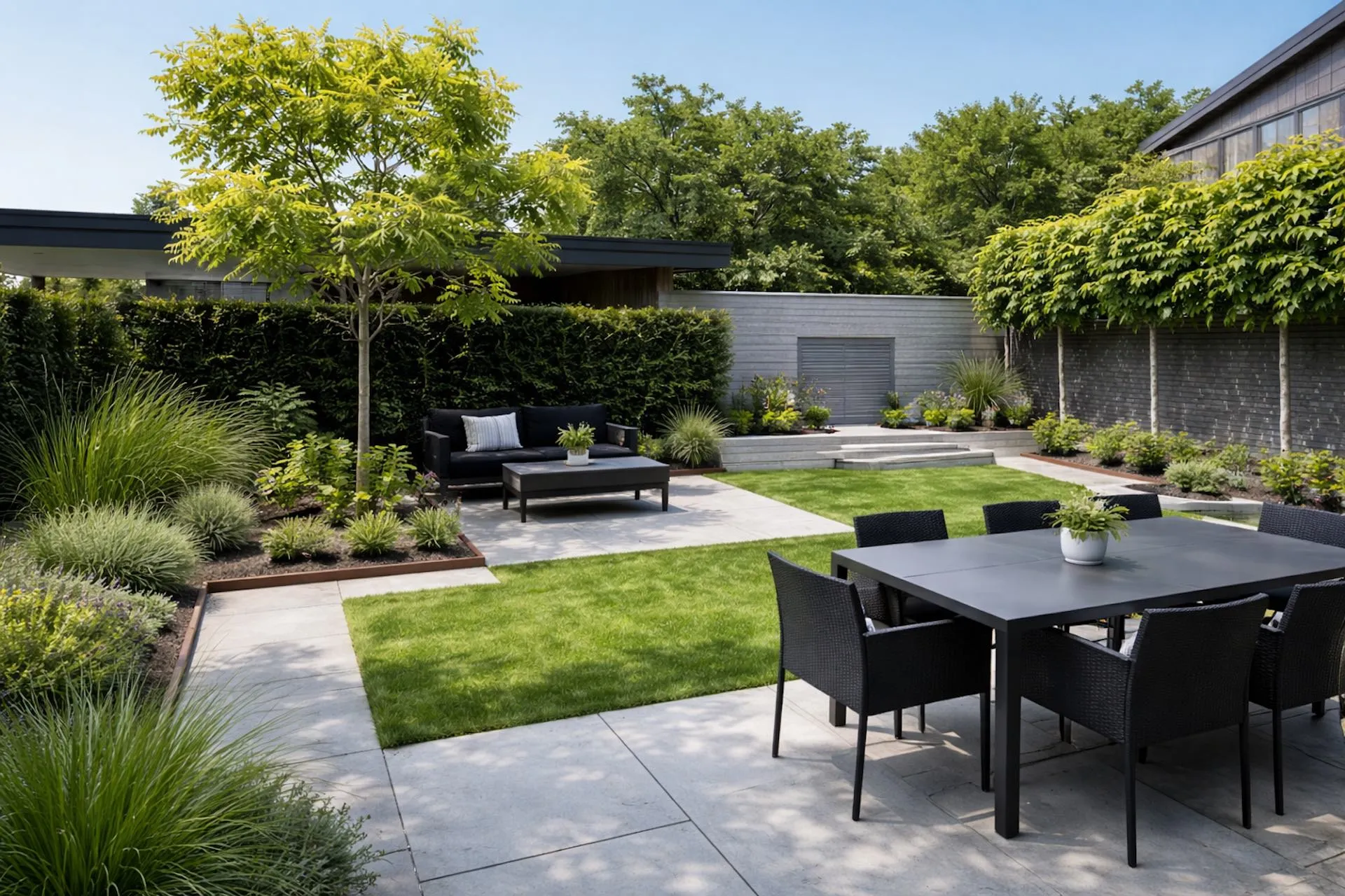Jardin minimaliste contemporain, Pérols